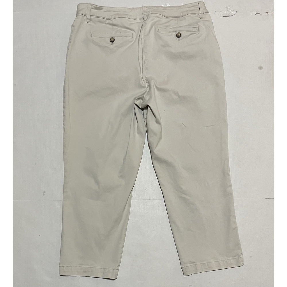 Tommy Bahama Cropped Capri Ankle Pants Size 14 X 23 Beige Cotton Blend Chino - Picture 7 of 7